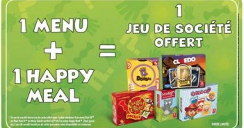 Le menu jeu de société chez McDonald’s Menu jeu de société